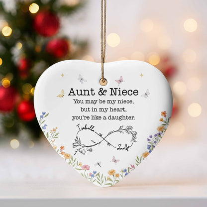 Aunt & Niece Like A Daughter, Heart & Flowers Design