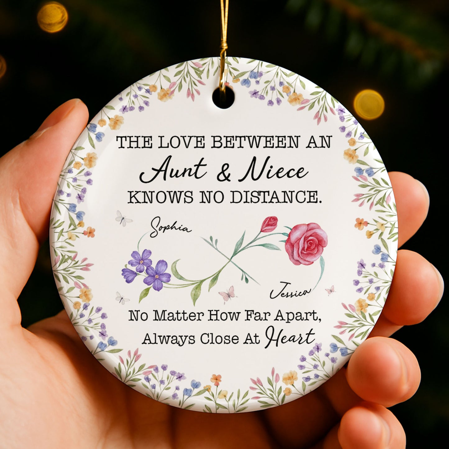 The Love Between An Aunt And Niece, Flowers And Butterfly