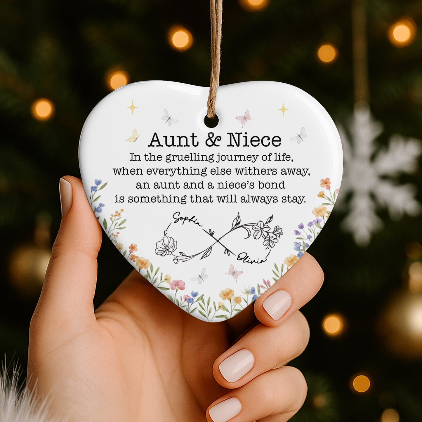 Aunt & Niece Forever Bond With Flowers And Butterflies