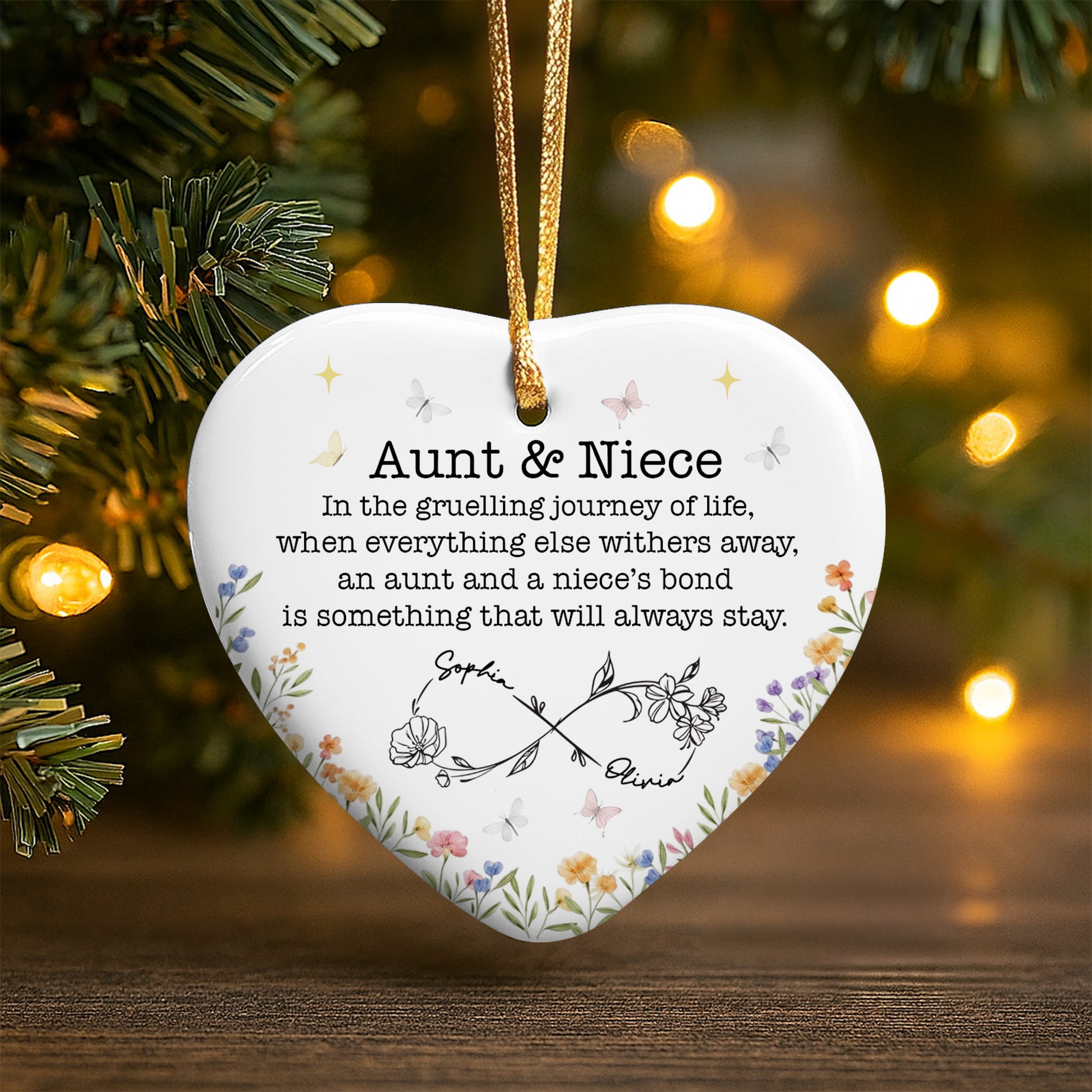 Aunt & Niece Forever Bond With Flowers And Butterflies