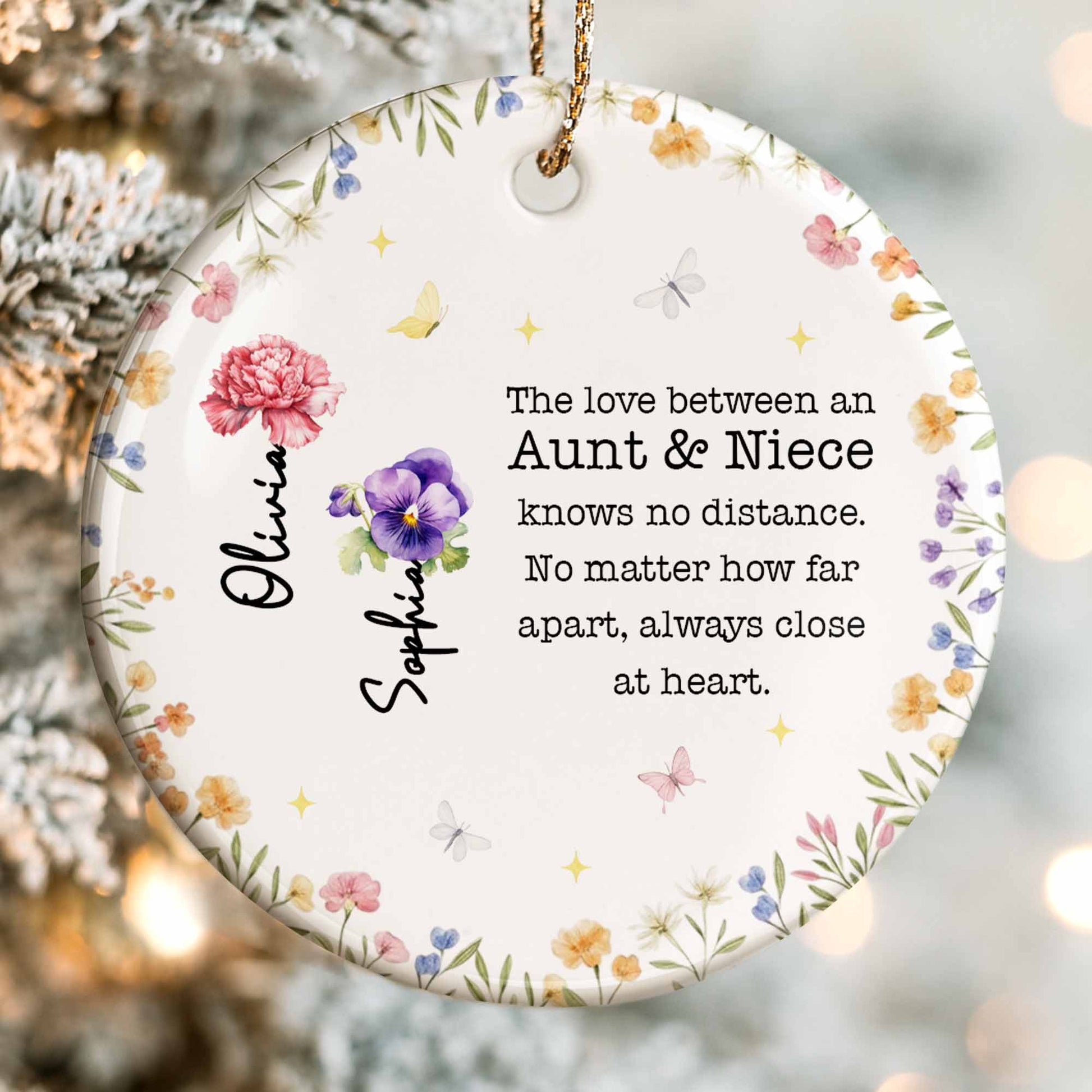 The Love Between An Aunt & Niece, Flowers And Butterflies