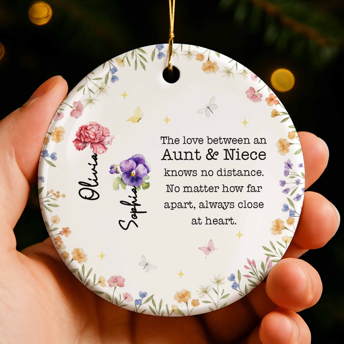 The Love Between An Aunt & Niece, Flowers And Butterflies