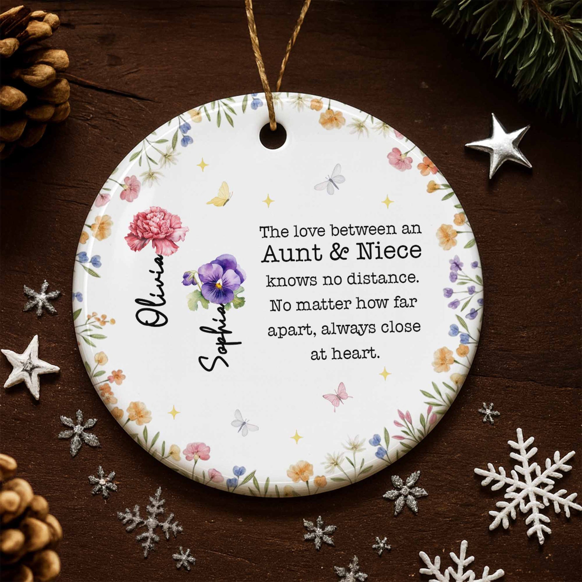 The Love Between An Aunt & Niece, Flowers And Butterflies