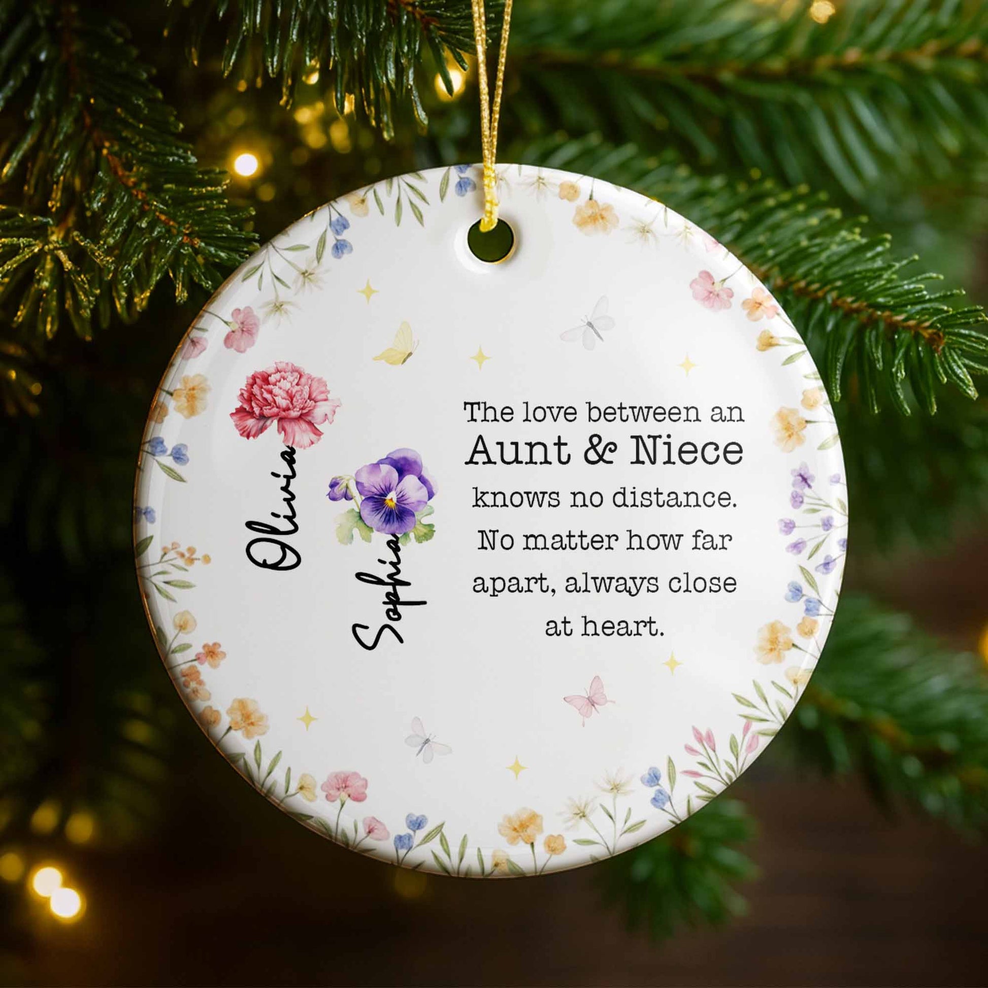 The Love Between An Aunt & Niece, Flowers And Butterflies