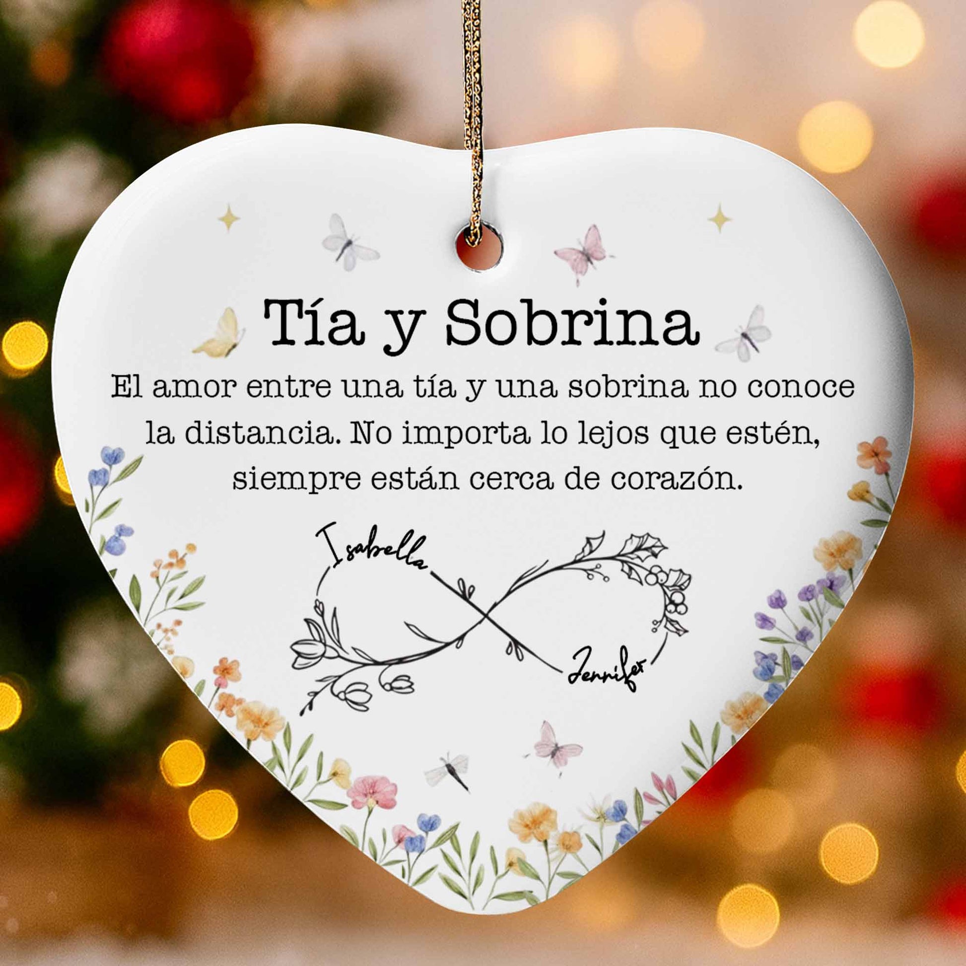 The Love Between An Aunt And Niece, Flowers And Heart Design