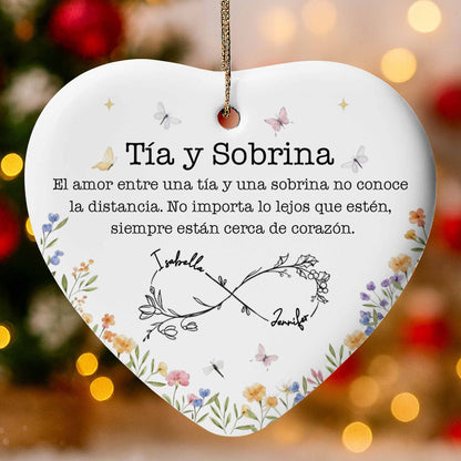 The Love Between An Aunt And Niece, Flowers And Heart Design