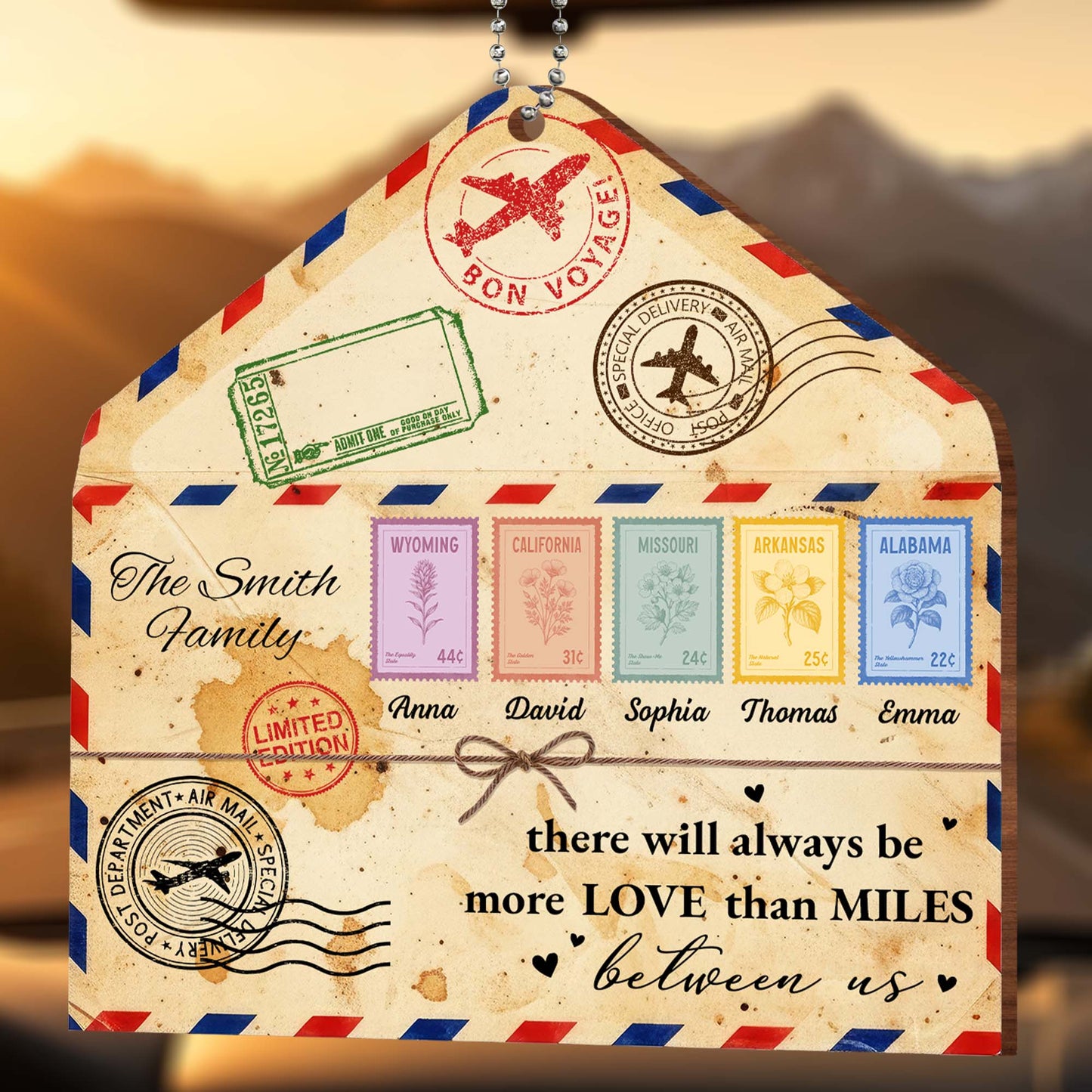 More Love Than Miles, Family Travel Ornament