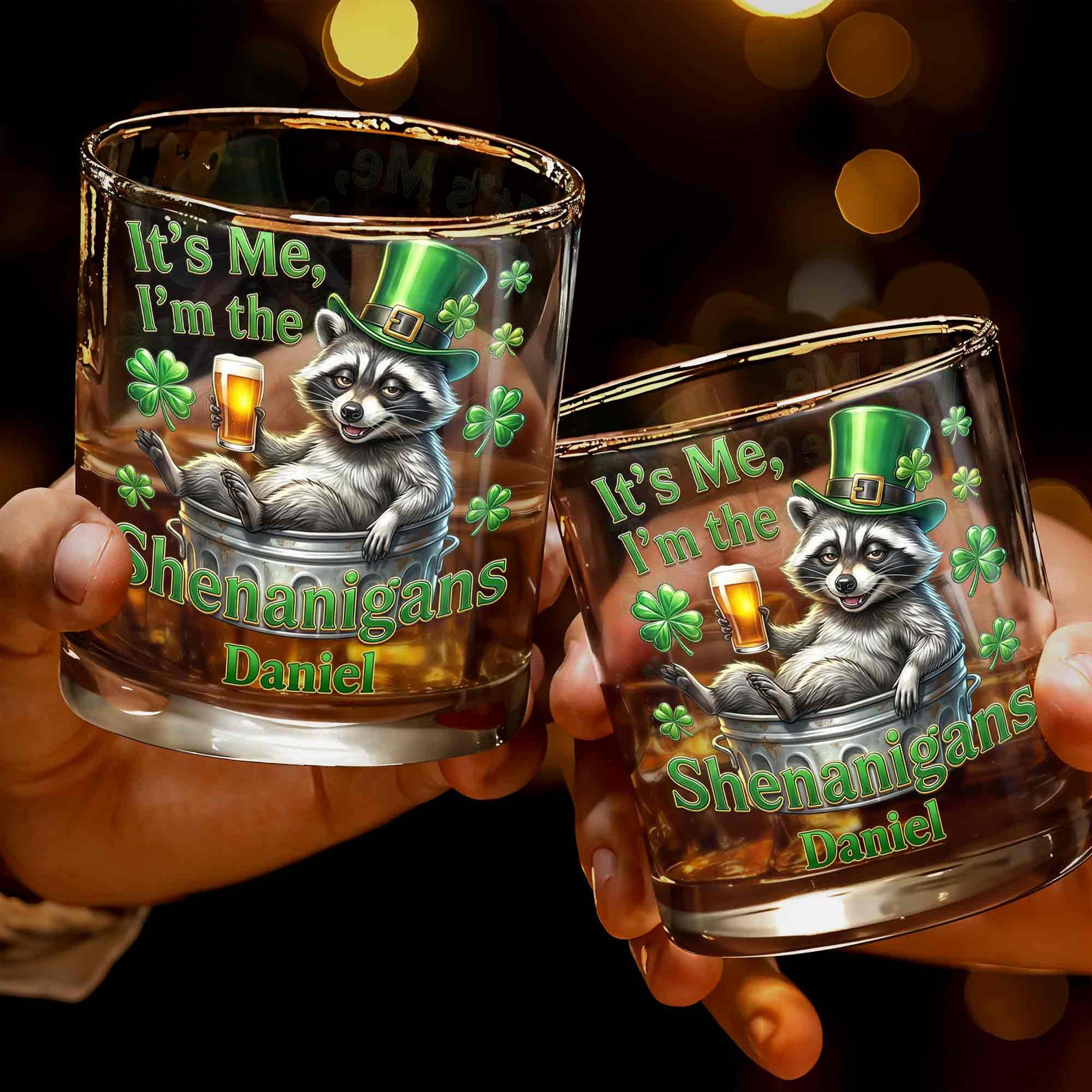 It's Me, I'm The Shenanigans Raccoon Leprechaun Hat Clovers
