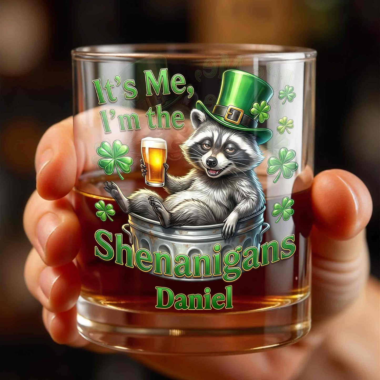 It's Me, I'm The Shenanigans Raccoon Leprechaun Hat Clovers