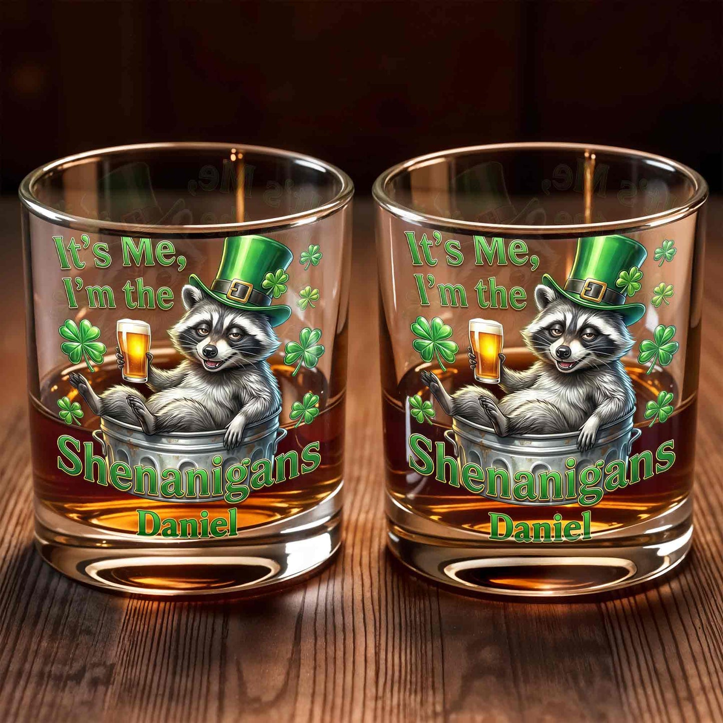 It's Me, I'm The Shenanigans Raccoon Leprechaun Hat Clovers