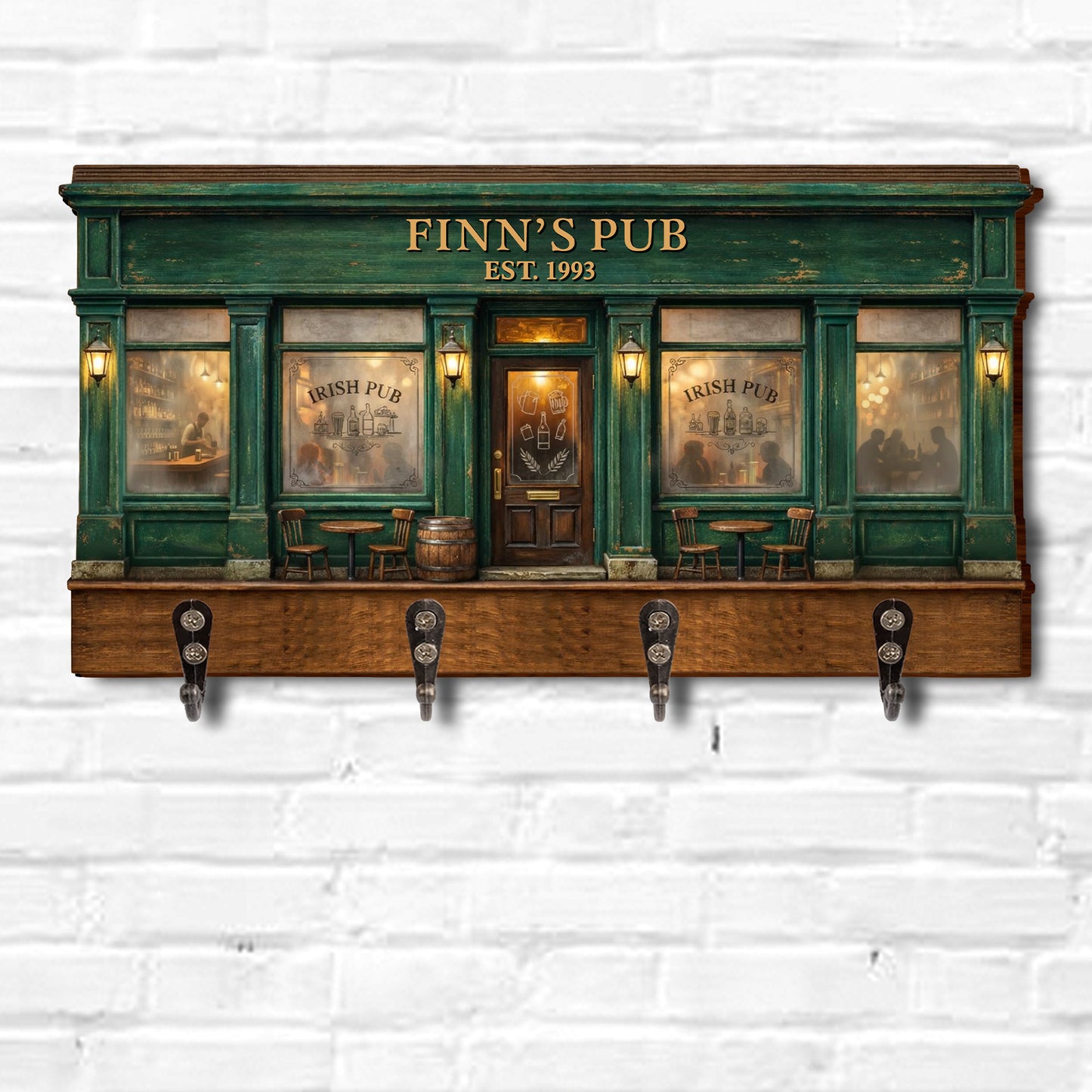 Irish Pub Design With Storefront Bar And Lanterns