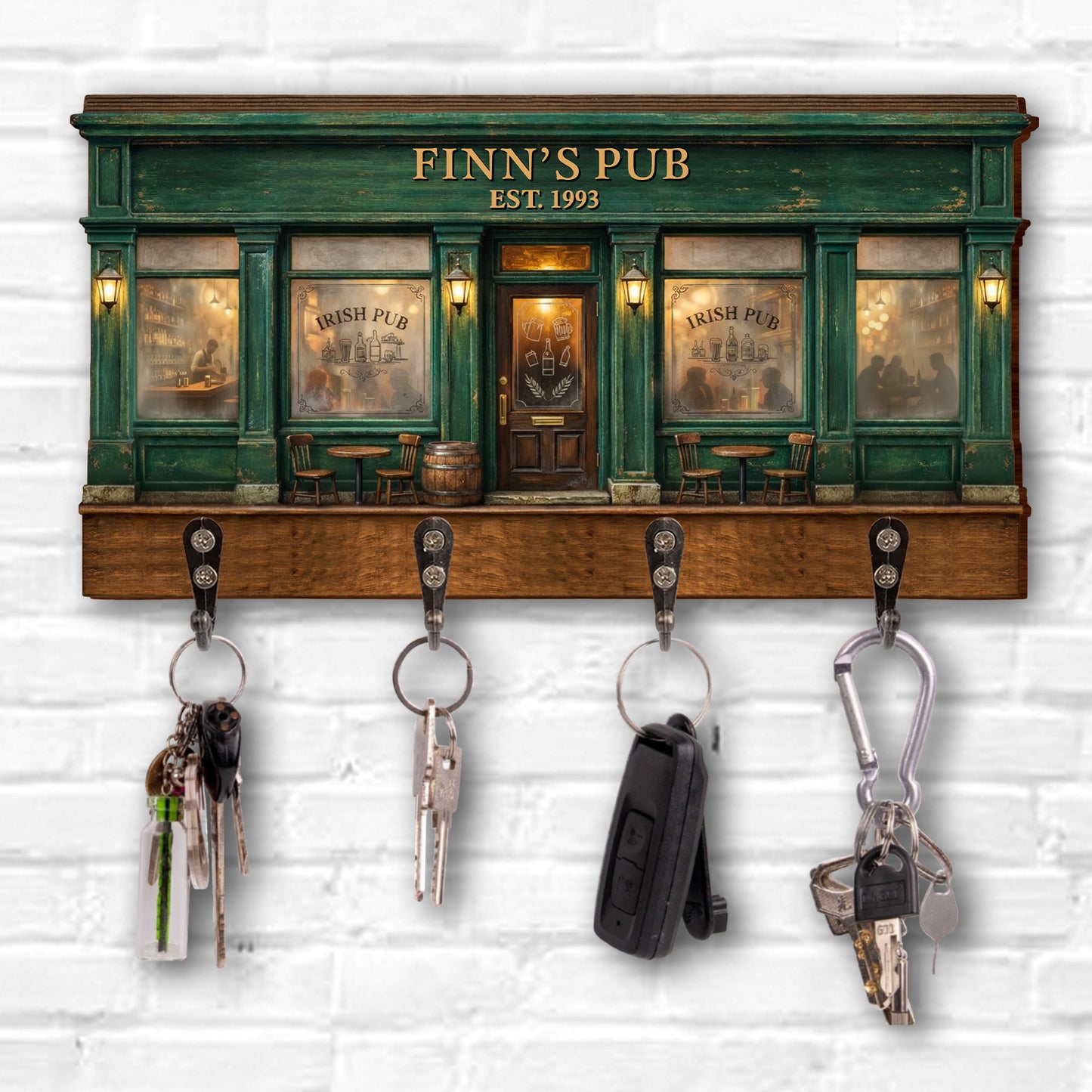 Irish Pub Design With Storefront Bar And Lanterns