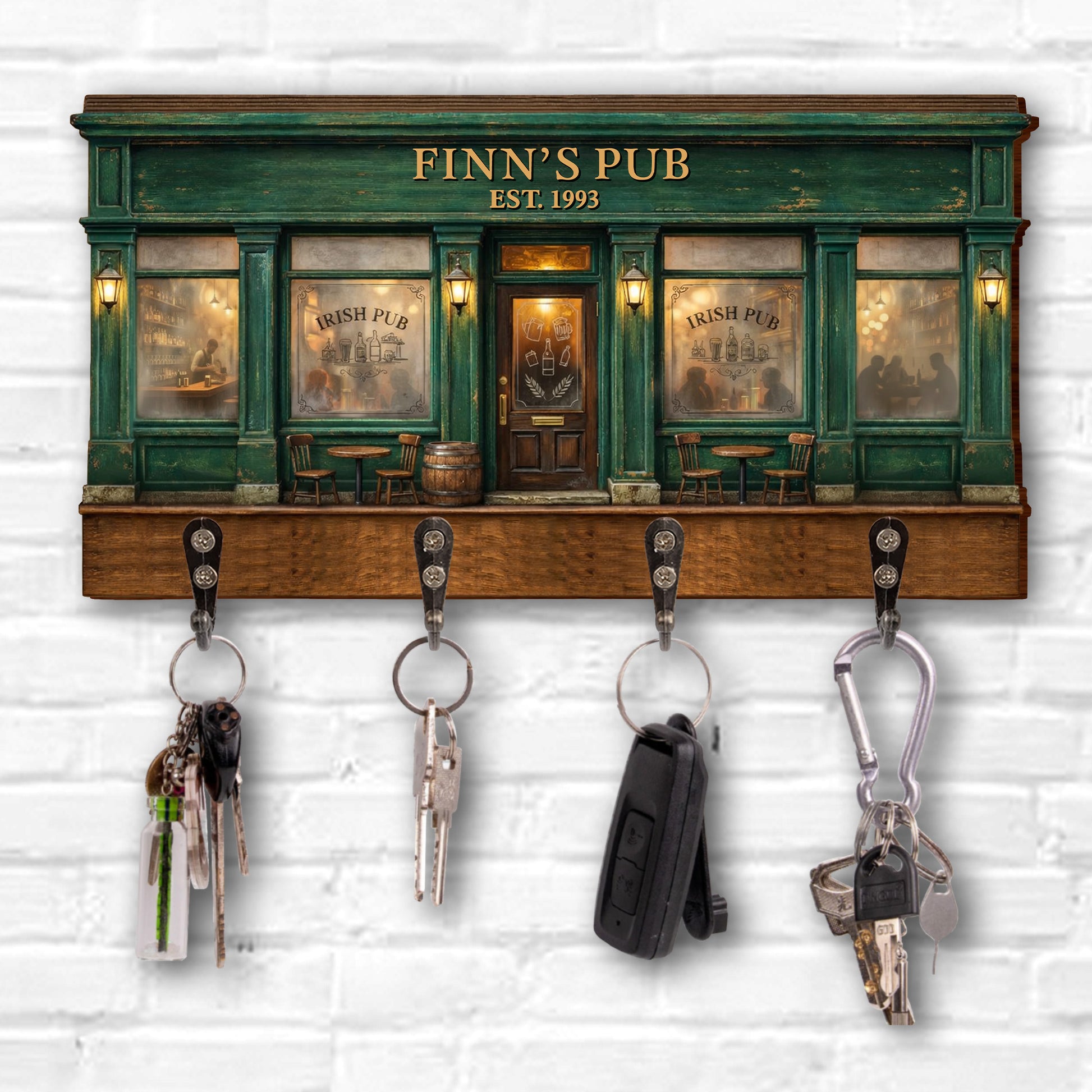 Irish Pub Design With Storefront Bar And Lanterns