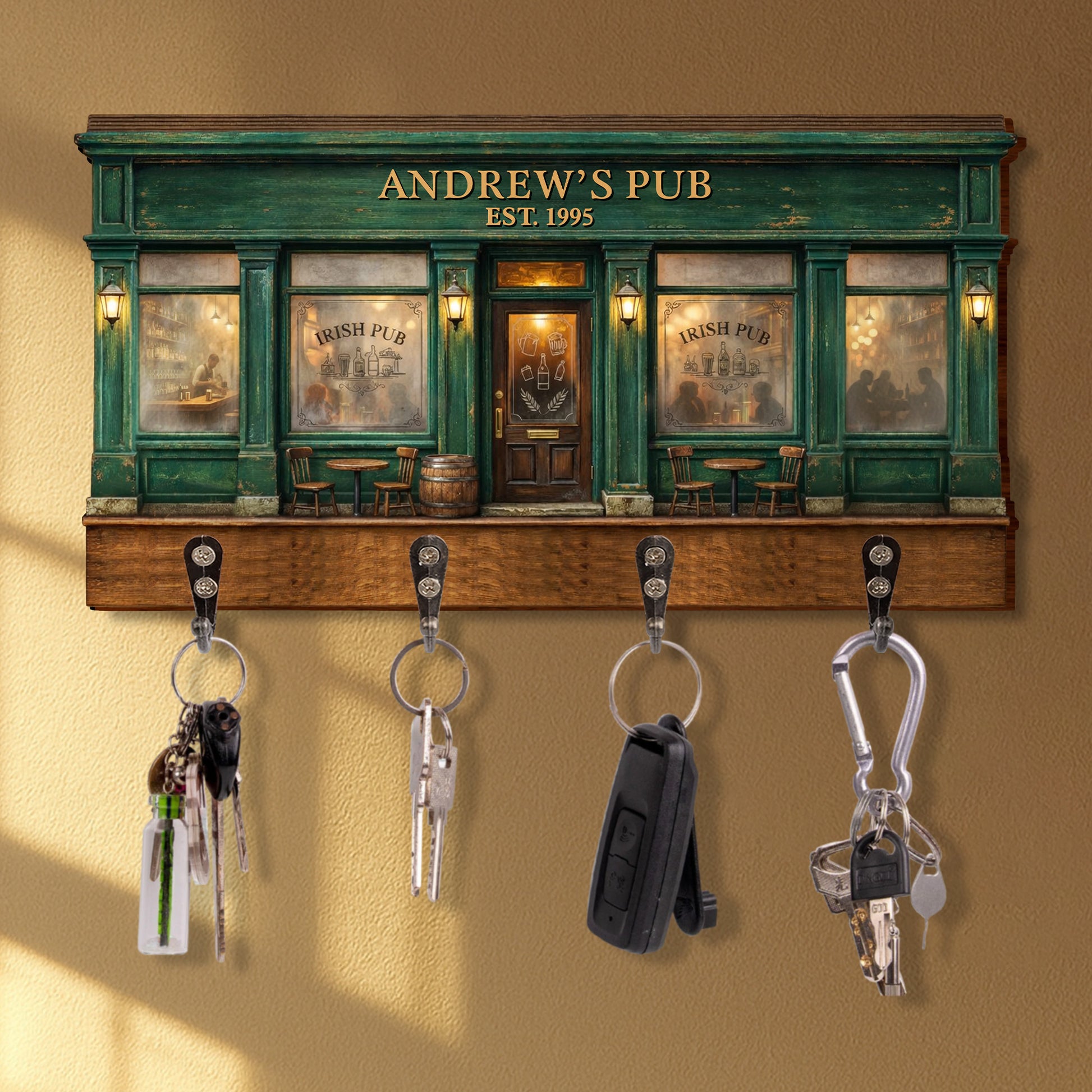 Irish Pub Design With Storefront Bar And Lanterns