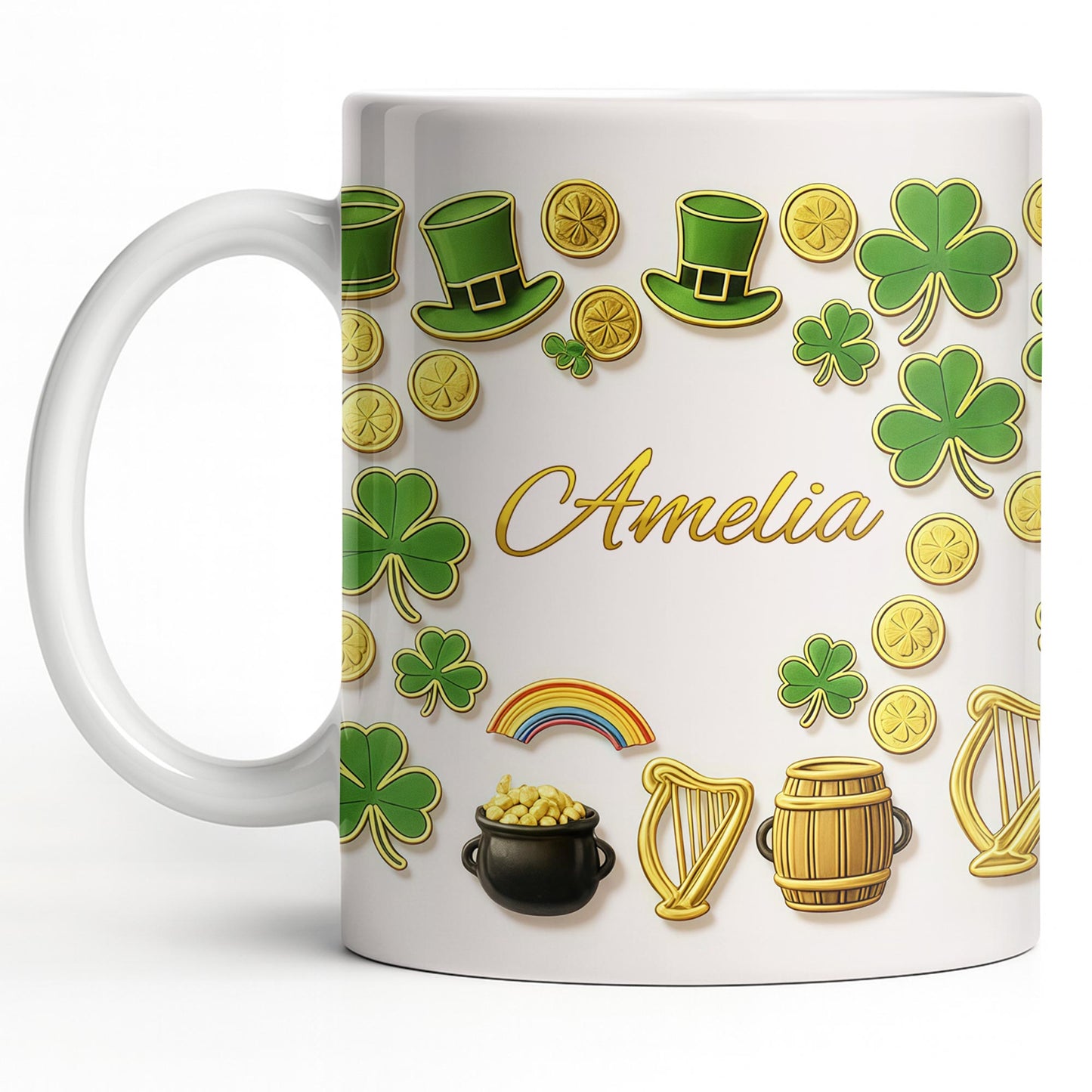 My Shamrock Leprechaun Hat And Rainbow Mug