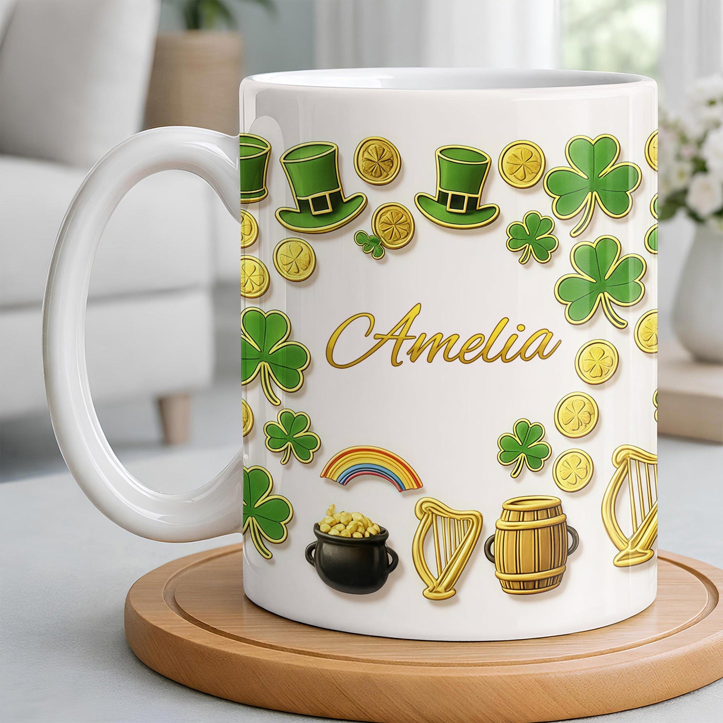 My Shamrock Leprechaun Hat And Rainbow Mug