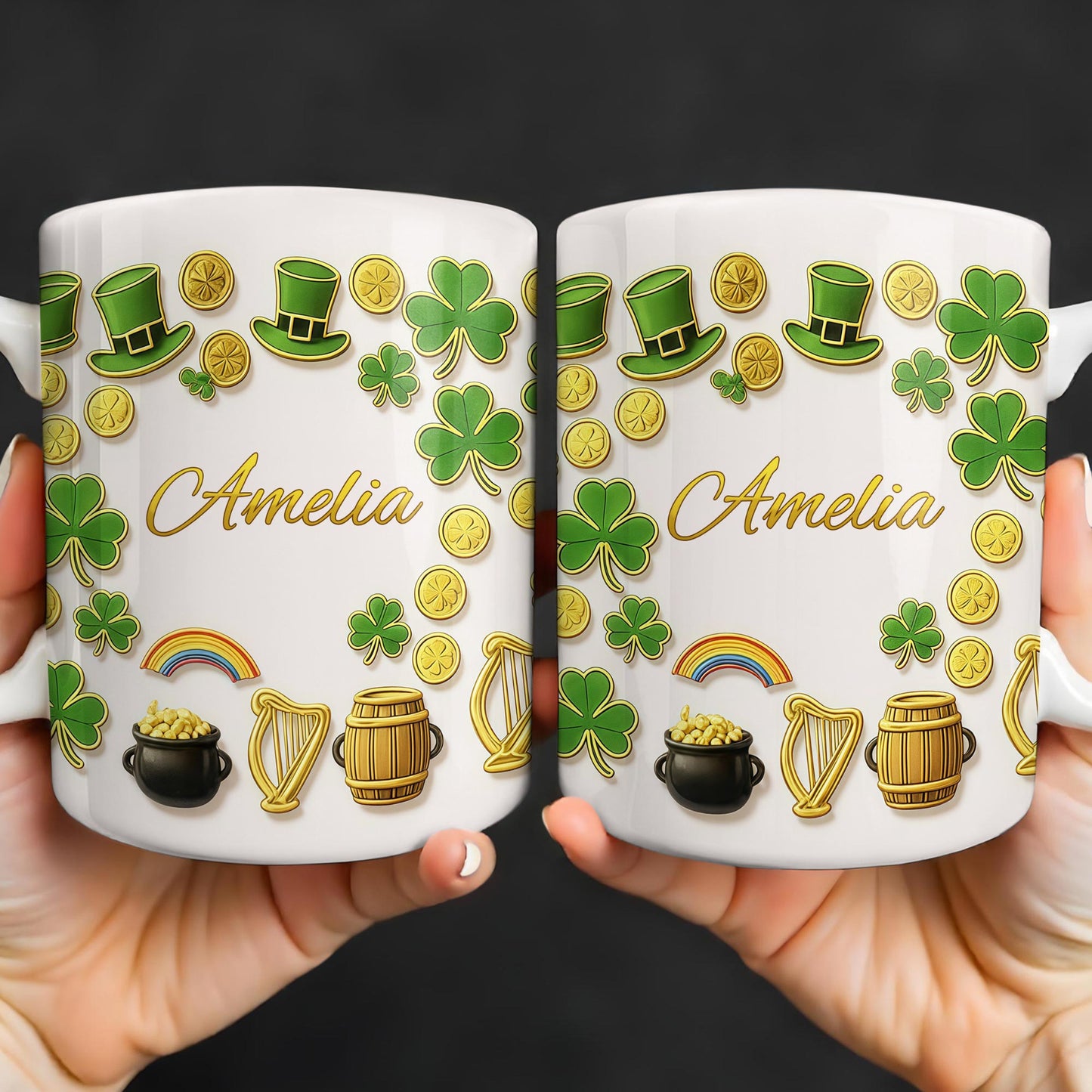 My Shamrock Leprechaun Hat And Rainbow Mug
