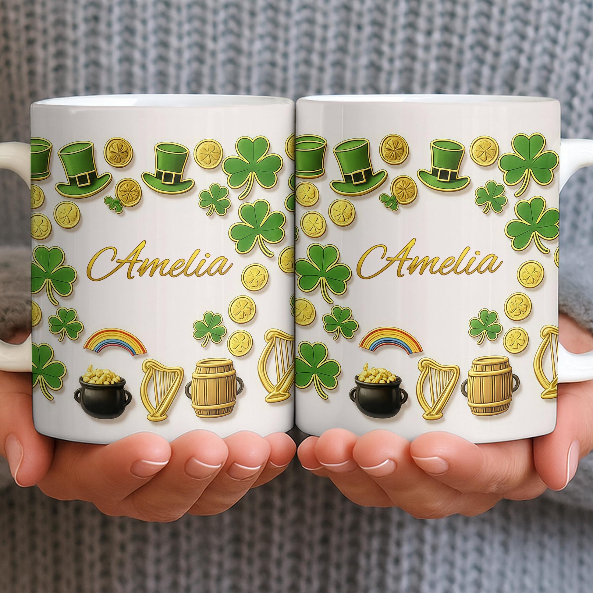 My Shamrock Leprechaun Hat And Rainbow Mug