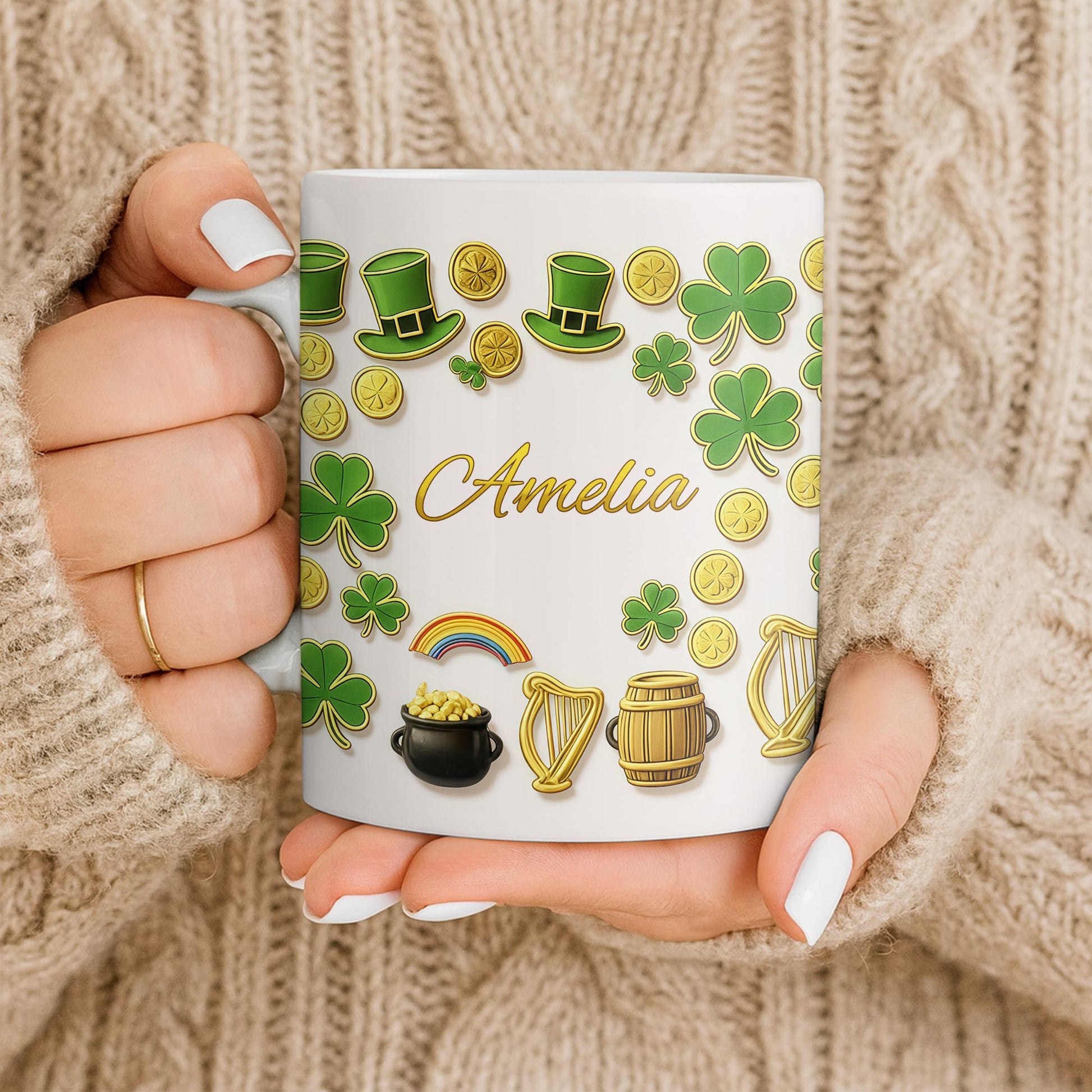 My Shamrock Leprechaun Hat And Rainbow Mug
