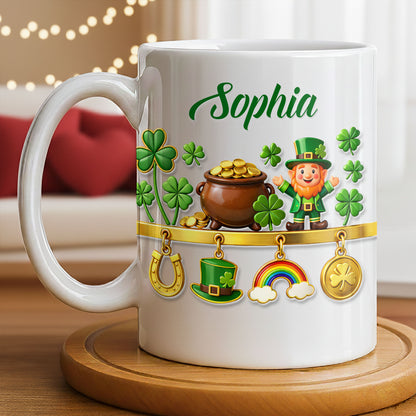 Luck Of The Irish Shamrocks Leprechaun And Gold Coffee Mug