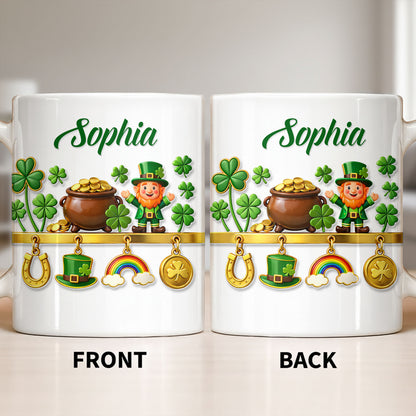 Luck Of The Irish Shamrocks Leprechaun And Gold Coffee Mug