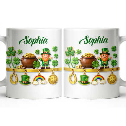 Luck Of The Irish Shamrocks Leprechaun And Gold Coffee Mug