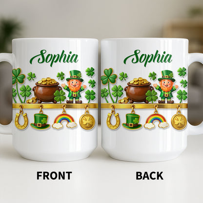 Luck Of The Irish Shamrocks Leprechaun And Gold Coffee Mug