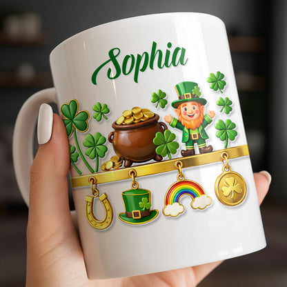 Luck Of The Irish Shamrocks Leprechaun And Gold Coffee Mug