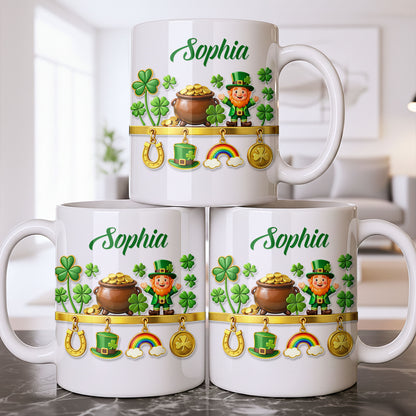 Luck Of The Irish Shamrocks Leprechaun And Gold Coffee Mug