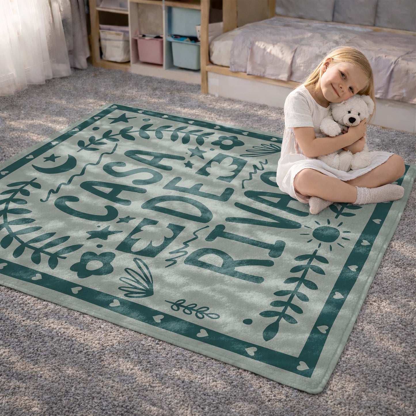 Casa De Personalized Family Name With Moon And Sun - Personalized Custom Blanket - FAM811_BLK