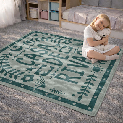 Casa De Personalized Family Name With Moon And Sun - Personalized Custom Blanket - FAM811_BLK