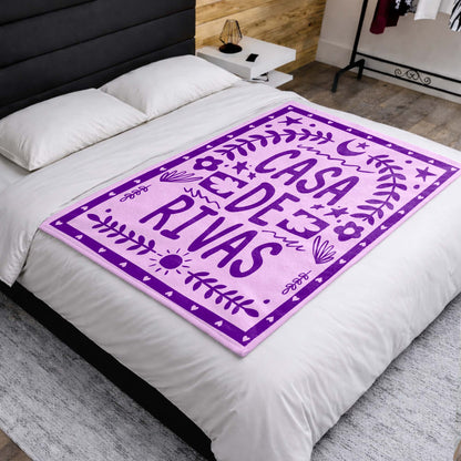 Casa De Personalized Family Name With Moon And Sun - Personalized Custom Blanket - FAM811_BLK