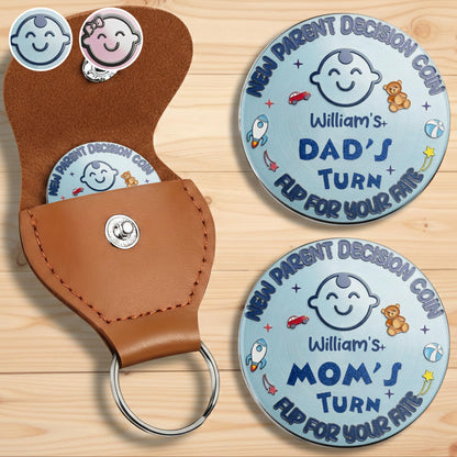 Grandparent Decision Coin Grandpa Turn Baby Icons - Personalized Custom Pocket Hug - FAM825_HTOK