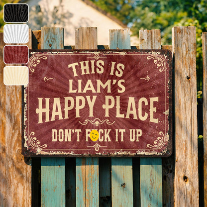 This Is My Happy Place Vintage Style Metal Sign - Personalized Metal Sign - FAM847_MSIGN