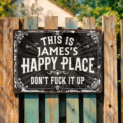 This Is My Happy Place Vintage Style Metal Sign - Personalized Metal Sign - FAM847_MSIGN
