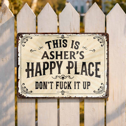 This Is My Happy Place Vintage Style Metal Sign - Personalized Metal Sign - FAM847_MSIGN