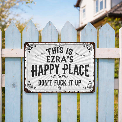 This Is My Happy Place Vintage Style Metal Sign - Personalized Metal Sign - FAM847_MSIGN