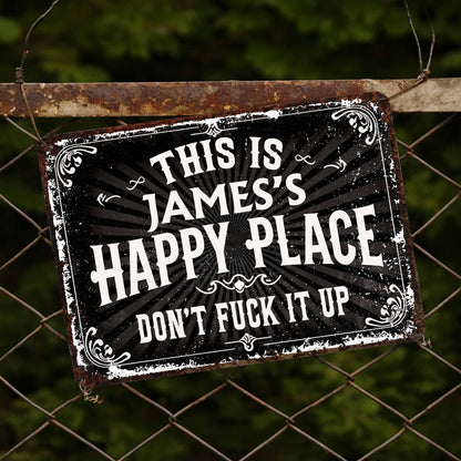 This Is My Happy Place Vintage Style Metal Sign - Personalized Metal Sign - FAM847_MSIGN