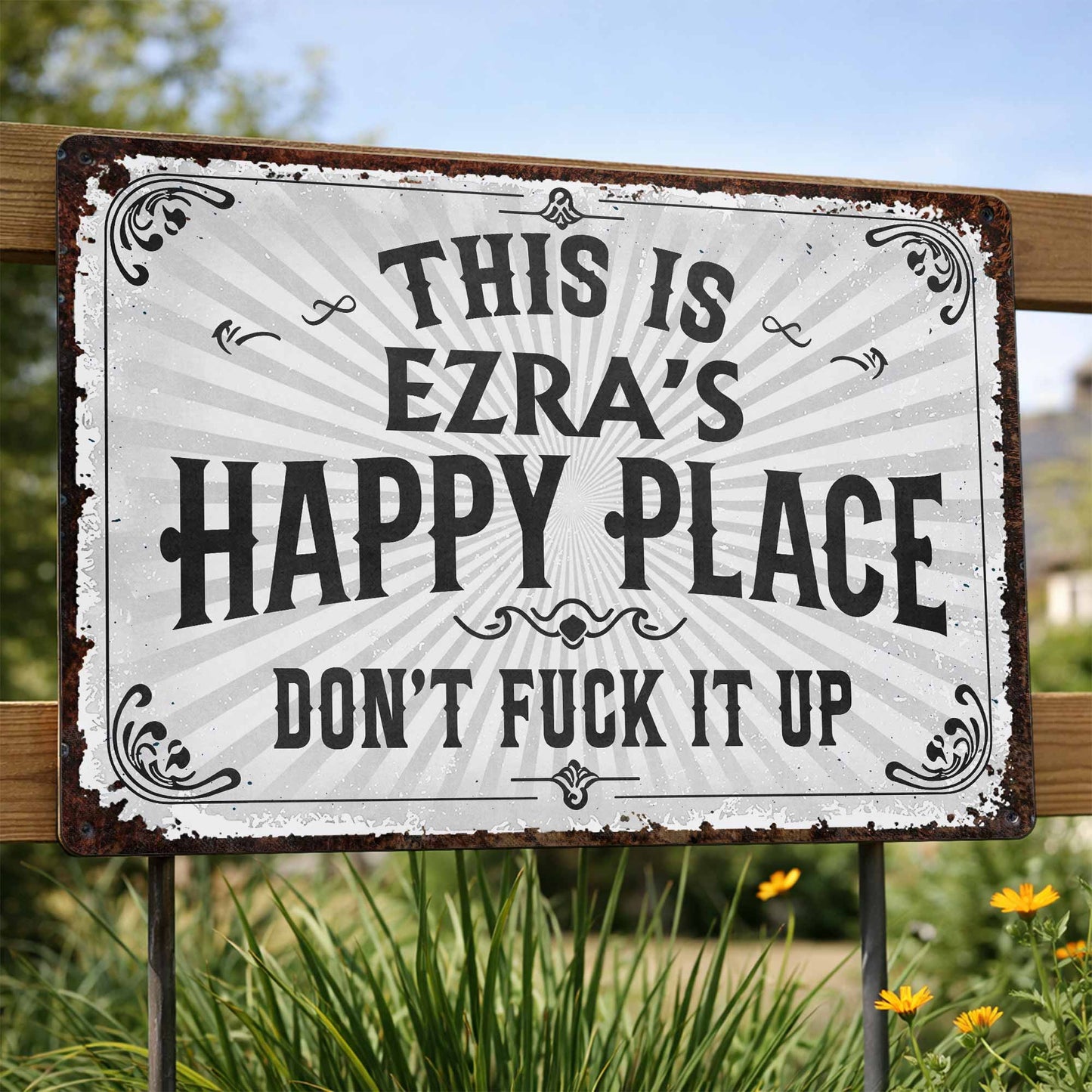 This Is My Happy Place Vintage Style Metal Sign - Personalized Metal Sign - FAM847_MSIGN