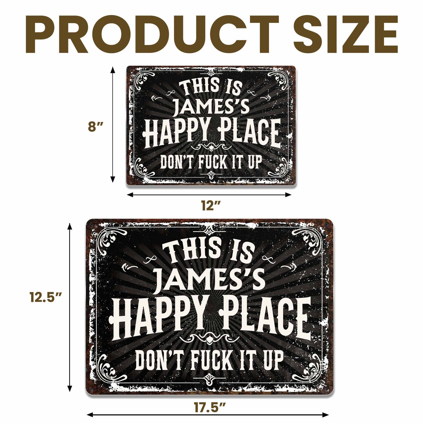 This Is My Happy Place Vintage Style Metal Sign - Personalized Metal Sign - FAM847_MSIGN