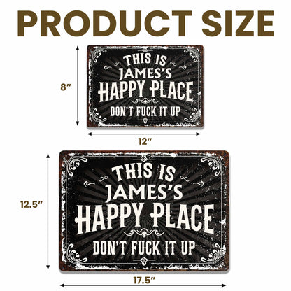 This Is My Happy Place Vintage Style Metal Sign - Personalized Metal Sign - FAM847_MSIGN