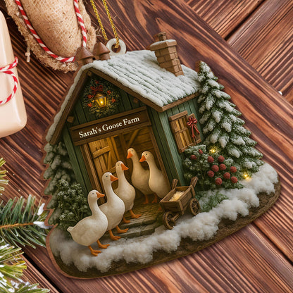 Charming Winter Duck Farm Christmas Scene