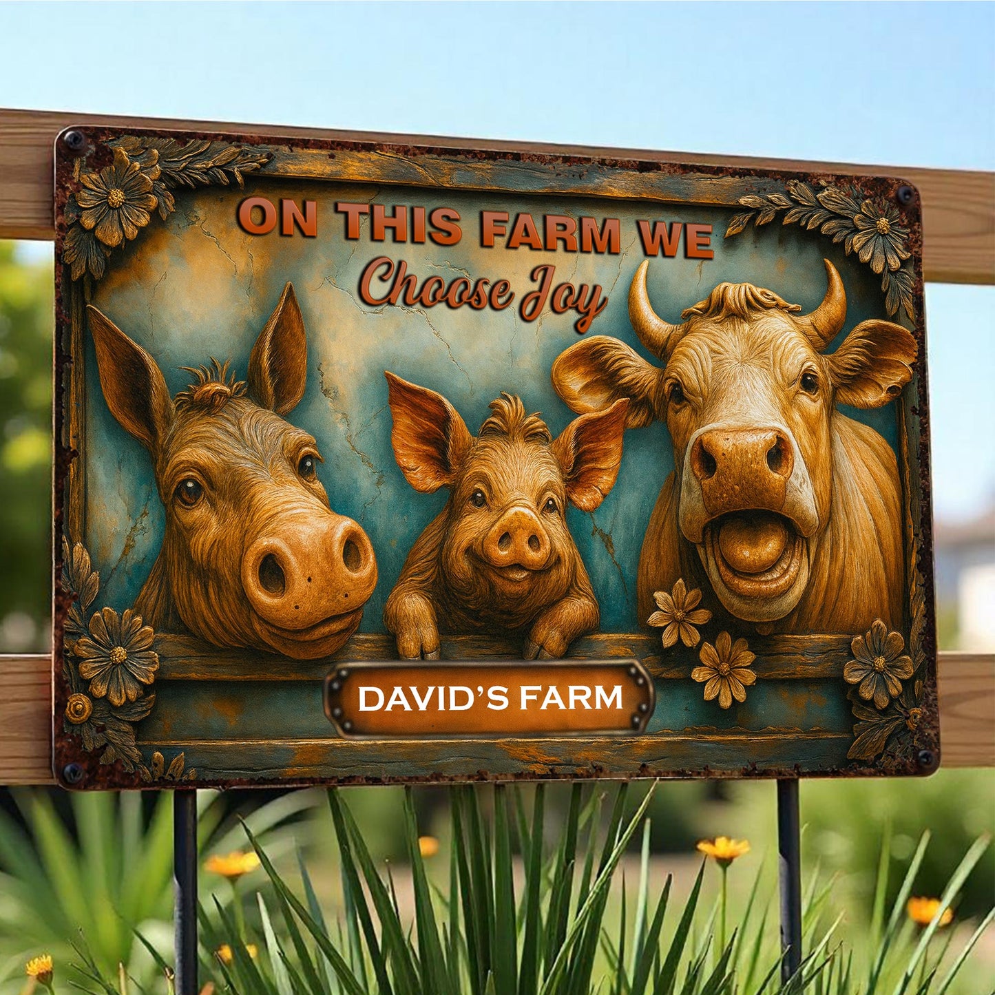 On This Farm We Choose Joy With Pigs And Cow