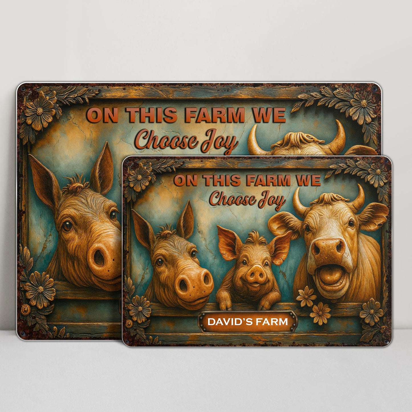 On This Farm We Choose Joy With Pigs And Cow
