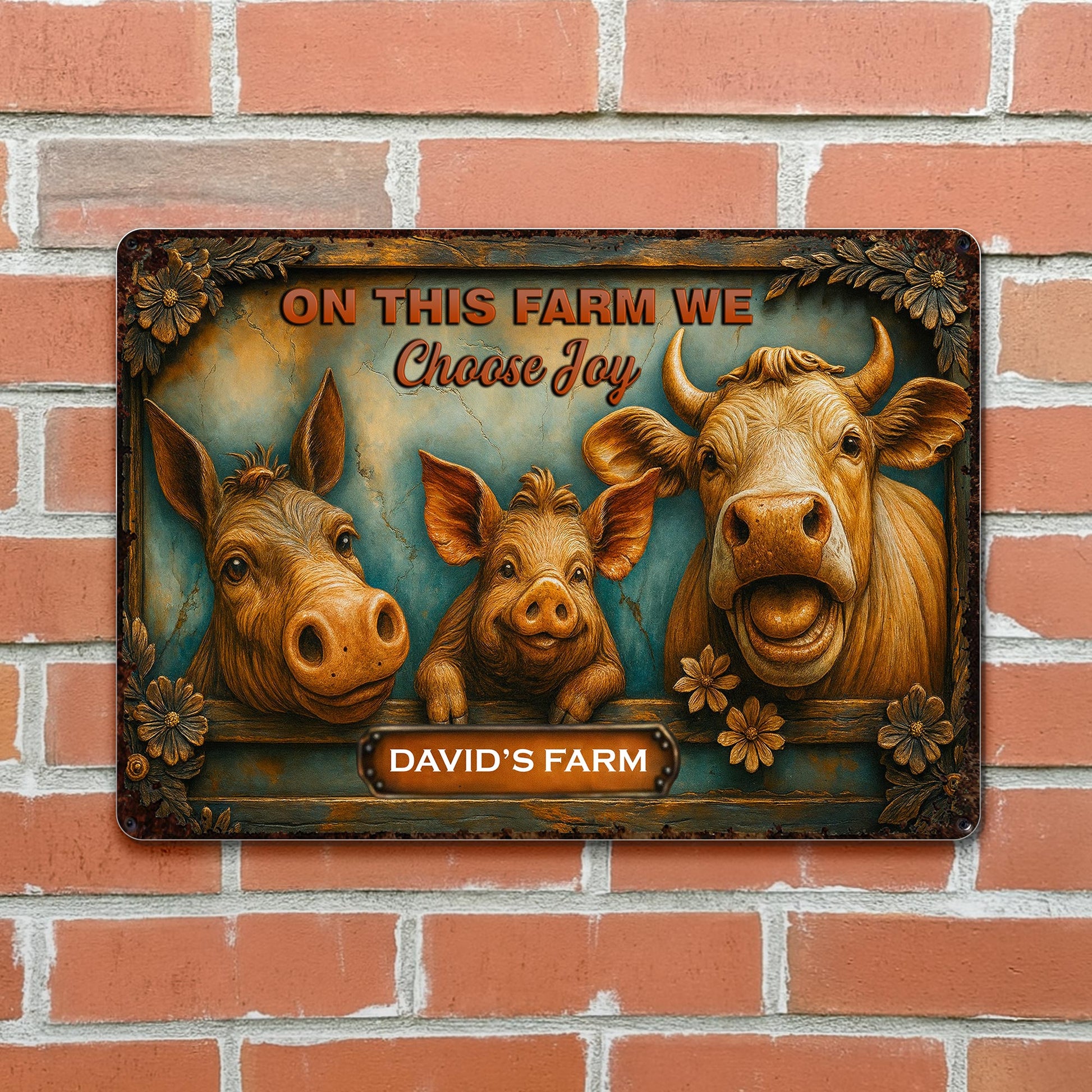 On This Farm We Choose Joy With Pigs And Cow