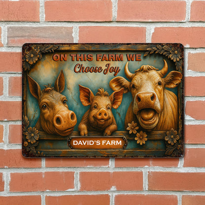On This Farm We Choose Joy With Pigs And Cow