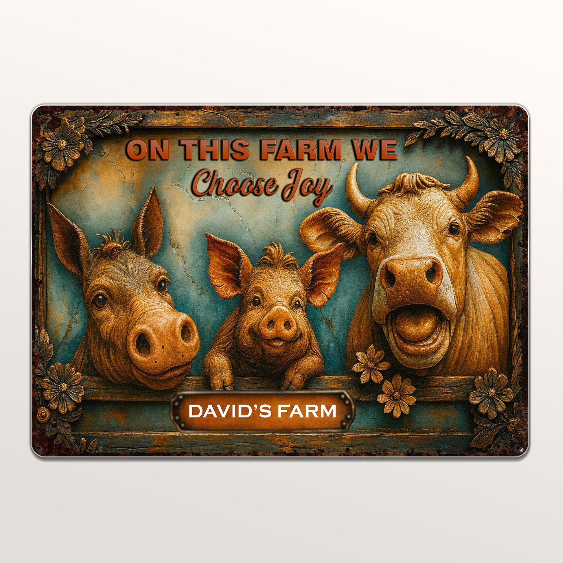 On This Farm We Choose Joy With Pigs And Cow