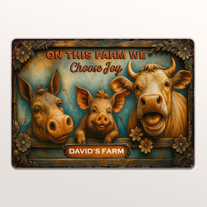 On This Farm We Choose Joy With Pigs And Cow