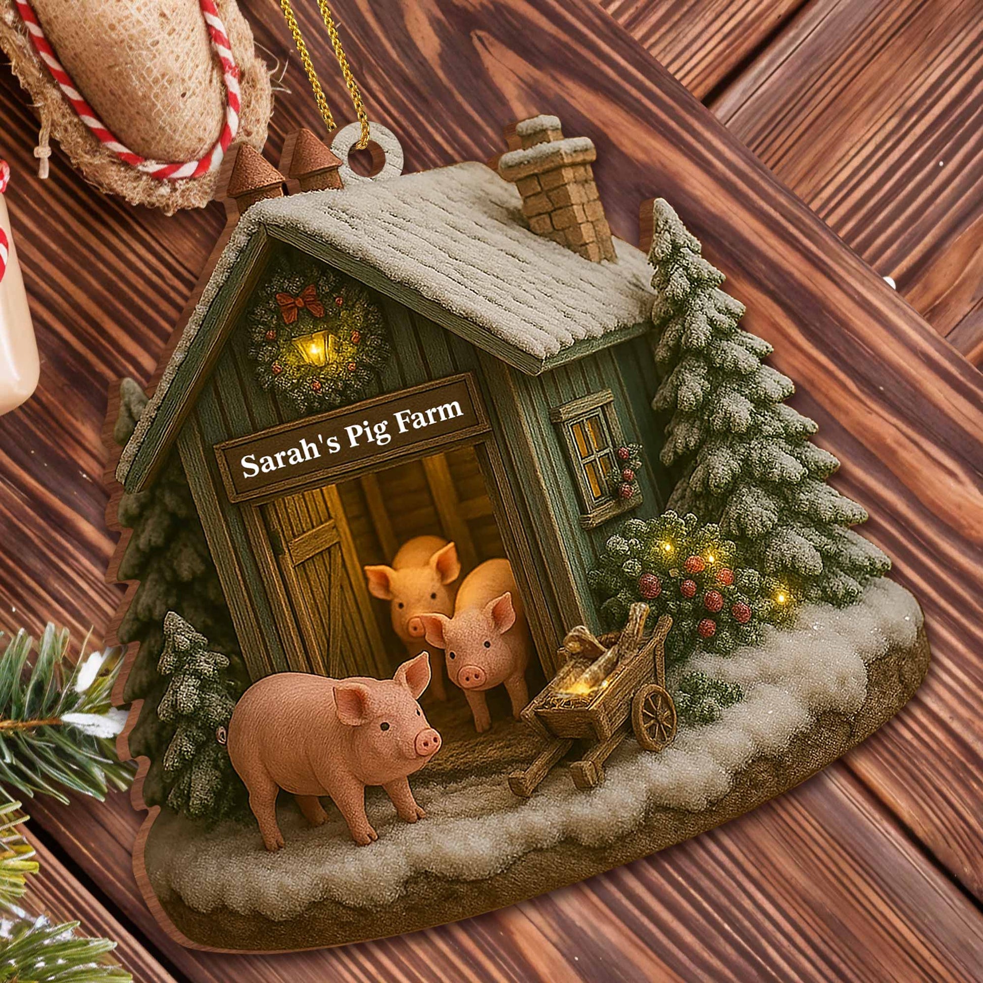 Cozy Farmhouse Christmas With Pigs And Snow