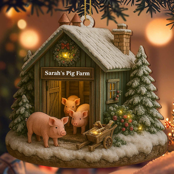 Cozy Farmhouse Christmas With Pigs And Snow